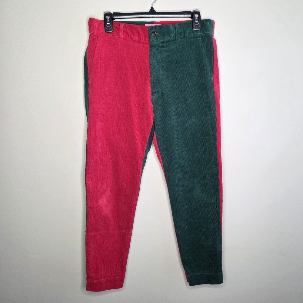 Castaway Beachcomber Corduroy Ankle Colorblock Capris Red Hunter Green Size 6